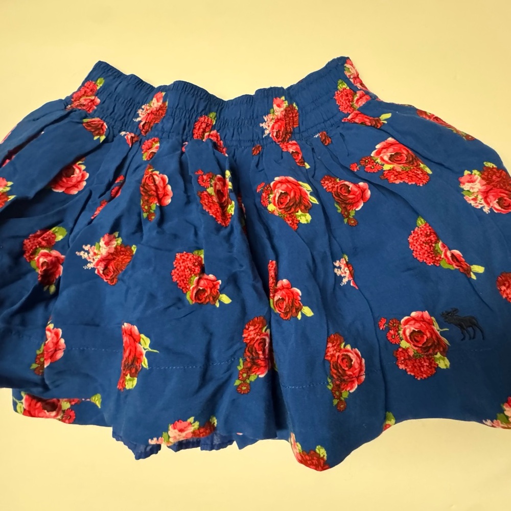 Abercrombie Blue Floral Skater Skirt